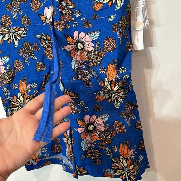 ModCloth Summer Camp Solstice Romper Blue/floral button front medium new w tags - Picture 4 of 10